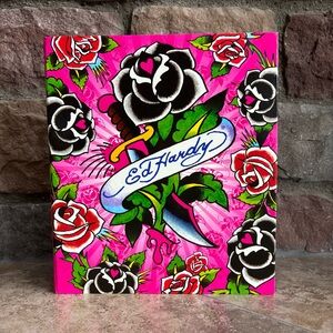 Vintage Ed Hardy Lisa Frank Vibrant Floral 3 Ring Binder
